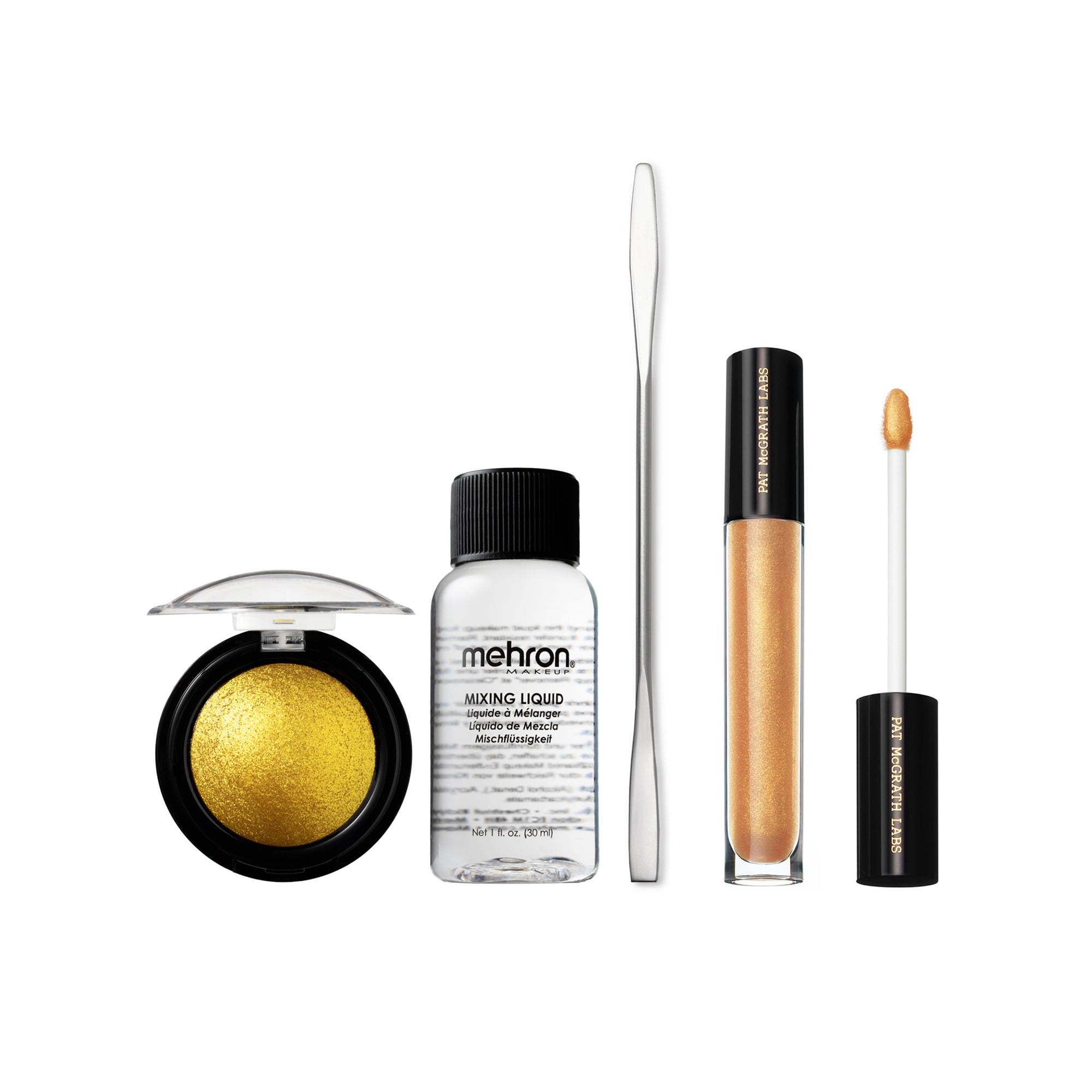 Gold 001 Eyes and Lips: Gold 001, LUST: Gloss in Blitz Gold